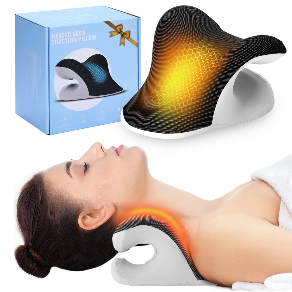 NWT Boxed Heated Neck Traction Pillow